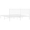 Kovový rám postele s čelem bílý 183 x 213 cm 374491