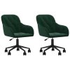Otočné jídelní židle 2 ks tmavě zelené samet 3103423