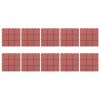 Terasové dlaždice 10 ks červené 30,5 x 30,5 cm plast 48230
