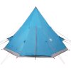 Kempingový stan týpí pro 4 osoby modrý nepromokavý 94381