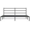 Kovový rám postele s čelem černý 183 x 213 cm 355370