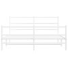 Kovový rám postele s hlavovým a nožním čelem bílý 150 x 200 cm 355434