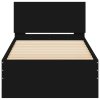 Rám postele s čelem černý 75 x 190 cm kompozitní dřevo 838660