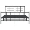 Kovový rám postele s hlavovým a nožním čelem černý 135 x 190 cm 355578