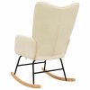 Houpací křeslo krémové textil 328009
