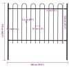 Zahradní plot s obloukem nahoře ocelový 181 x 120 cm černý 144931
