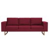 3místná pohovka textilní čalounění vínová 281394