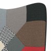 Houpací křeslo se stoličkou patchwork textil 328204