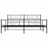 Kovový rám postele s hlavovým a nožním čelem černý 193 x 203 cm 355291