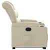 Zvedací polohovací křeslo krémové umělá kůže 3206600