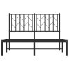 Kovový rám postele s čelem černý 120 x 190 cm 374434