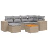 7dílná zahradní sedací souprava s poduškami béžová polyratan 3257879