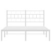 Kovový rám postele s čelem bílý 140 x 200 cm 355709