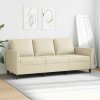 3místná pohovka krémová 180 cm umělá kůže 359339