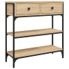 Konzolový stolek dub sonoma 72,5 x 25 x 75 cm kompozitní dřevo 834186