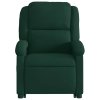 Zvedací masážní polohovací křeslo tmavě zelené samet 3204313