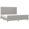 Rám postele bez matrace světle šedý 160 x 200 cm textil 3125065