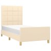 Rám postele bez matrací krémově 90x190 cm textil 3125022