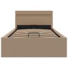Rám postele s LED a úložištěm cappuccino umělá kůže 90 x 200 cm 285558