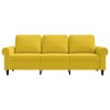 3místná pohovka žlutá 180 cm samet 359545