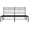 Kovový rám postele s čelem černý 160 x 200 cm 373694