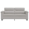 2místná pohovka světle šedá 140 cm tkanina z mikrovlákna 359562