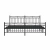 Kovový rám postele s hlavovým a nožním čelem černý 183 x 213 cm 373714