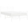 Kovový rám postele s hlavovým a nožním čelem bílý 120 x 200 cm 373756