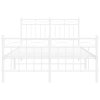 Kovový rám postele s hlavovým a nožním čelem bílý 120 x 200 cm 373756