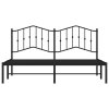 Kovový rám postele s čelem černý 183 x 213 cm 373794