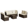 8dílná zahradní sedací souprava s poduškami hnědá polyratan 3249262