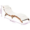 Zahradní lehátka s poduškami 2 ks krémově bílá masivní akácie 3155473