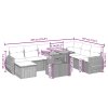 9dílná zahradní sedací souprava s poduškami béžová polyratan 3272332