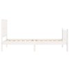 Rám postele s čelem bílý Small Single masivní dřevo 3192192