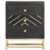 Noční stolek černozlatý 40x30x50 cm masivní mangovníkové dřevo 286517