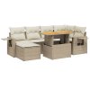 7dílná zahradní sedací souprava s poduškami béžová polyratan 3275704