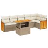 7dílná zahradní sedací souprava s poduškami béžová polyratan 3273970