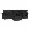 6dílná zahradní sedací souprava s poduškami černá polyratan 3267885