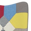 Houpací křeslo se stoličkou patchwork textil 328192