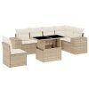 7dílná zahradní sedací souprava s poduškami béžová polyratan 3269198