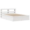 Rám postele s čelem bílý 140 x 200 cm masivní borové dřevo 3306343