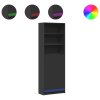 Skříň highboard s LED černá 69 x 32,5 x 200 cm kompozitní dřevo 3307906