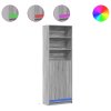 Skříň highboard s LED šedá sonoma 69 x 32,5 x 200 cm kompozit 3307910