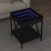 Noční stolek s Infinity LED černý 40 x 40 x 49 cm 847692