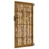 Zahradní branka 85 x 200 cm corten ocel bambusový design 153237