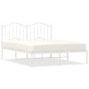 Kovový rám postele s čelem bílý 140 x 190 cm 373838