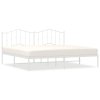 Kovový rám postele s čelem bílý 193 x 203 cm 373844