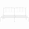 Kovový rám postele s čelem bílý 200 x 200 cm 373943