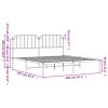 Kovový rám postele s čelem bílý 200 x 200 cm 373943