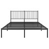 Kovový rám postele s čelem černý 160 x 200 cm 350867